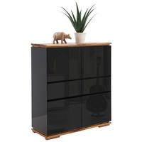 KOMODA WYSOKA CHIARO - kolor dębowy/czarny, Design, materiał drewnopochodny/drewno (102/115/40cm)