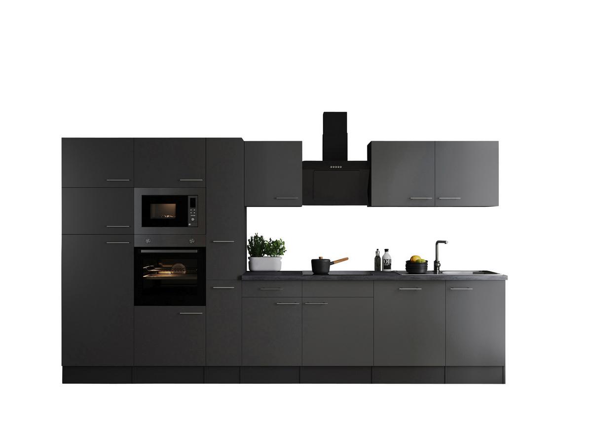 Kuhinjski Blok Z Aparati Oliver, 370cm - srebrne barve/siva, Design, kovina/leseni material (370cm) - Respekta