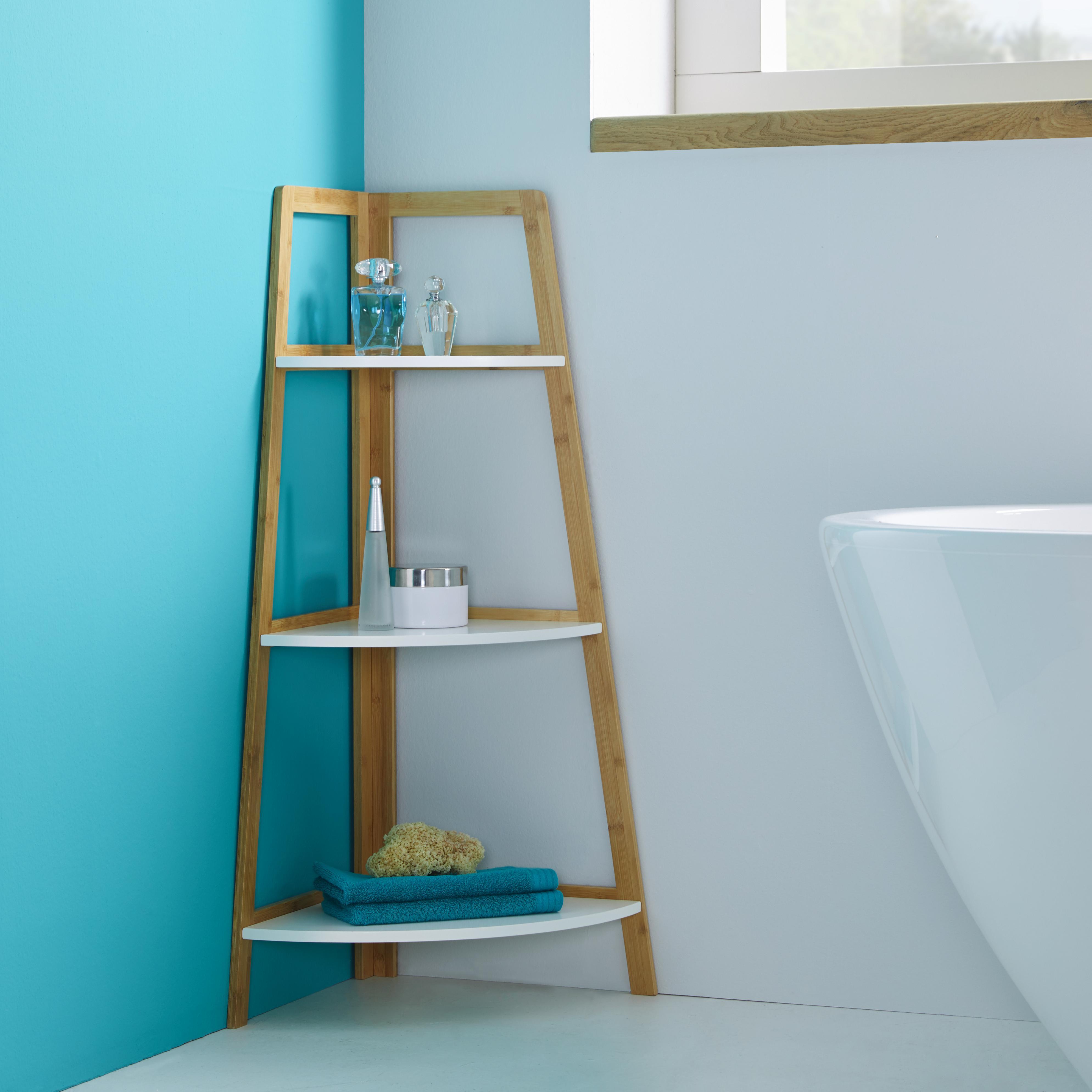 Regal in Weiß/Buchefarben 'Mirella' - Buchefarben/Weiß, MODERN, Holz (38/96/38cm) - Bessagi Home