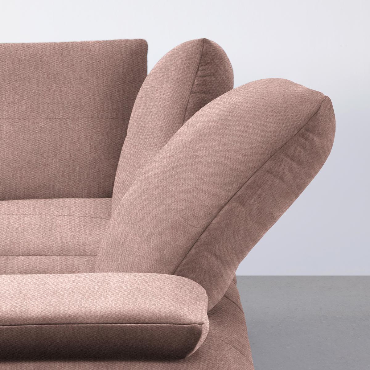 Wohnlandschaft Trendy Rosa - Schwarz/Rosa, MODERN, Holzwerkstoff/Textil (310/93/250cm) - Premium Living