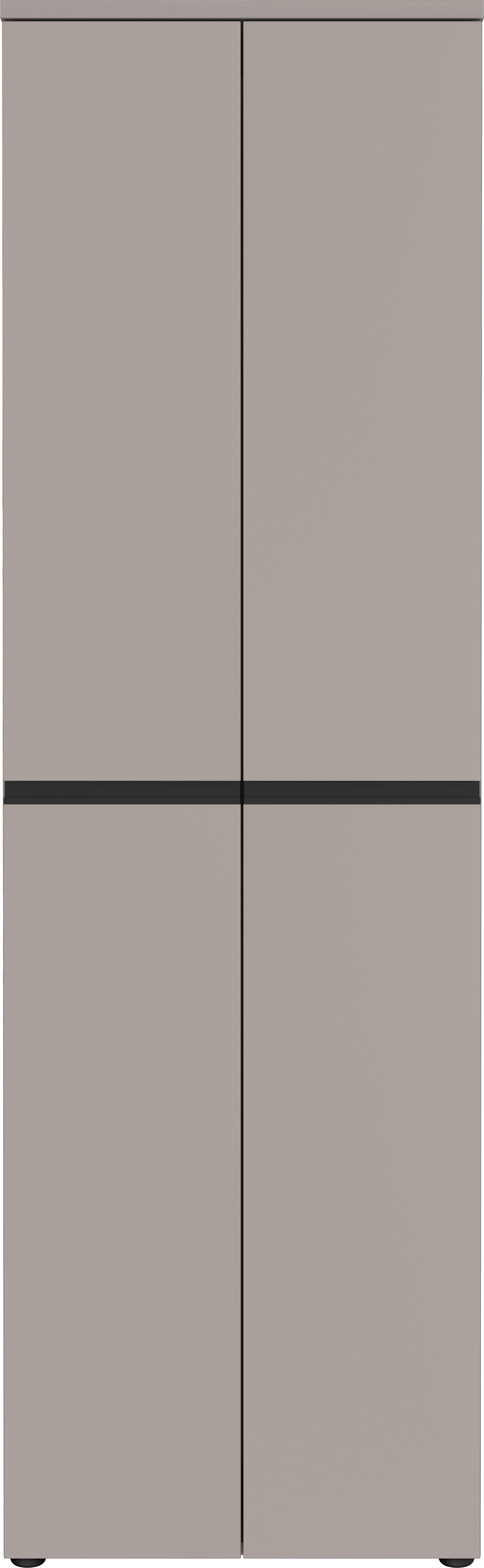 Garderobenschrank GW Bastia in Grau - Schwarz/Grau, MODERN, Holzwerkstoff/Kunststoff (59/194/41cm) - Premium Living