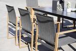 Gartenset Clarence in Anthrazit/Naturfarben - Anthrazit/Naturfarben, Modern, Glas/Textil (220/100/74,5cm) - Premium Living