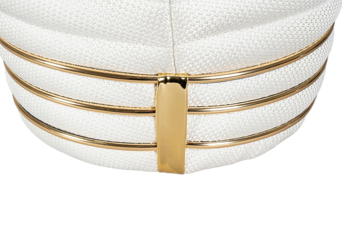 HOCKER DORIC 345 - Beige/Goldfarben, Design, Textil (42/50cm) - Kayoom