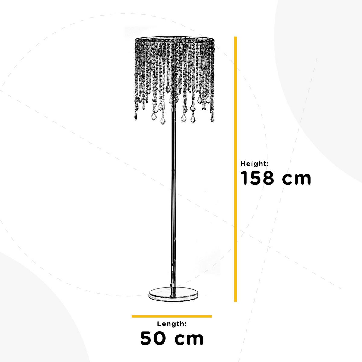 Állólámpa 4762/pt - világosszürke/krómszínű, Design, műanyag/üveg (50/30/158cm)