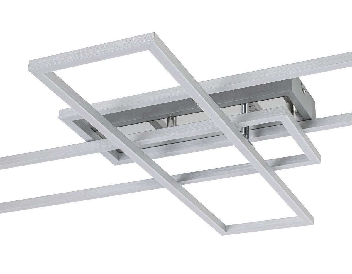 LAMPA SUFITOWA LED MANSFIELD *SBN* - kolor srebrny/kolor aluminiowy, Basics, tworzywo sztuczne/metal (82,5/55/8cm) - Novel