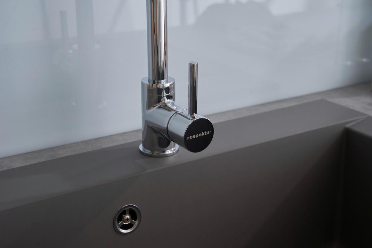 Einbauspüle Ohio ca. 66x21x50 cm Grau - Grau, Trend, Glas/Kunststoff (66/21/50cm) - Respekta