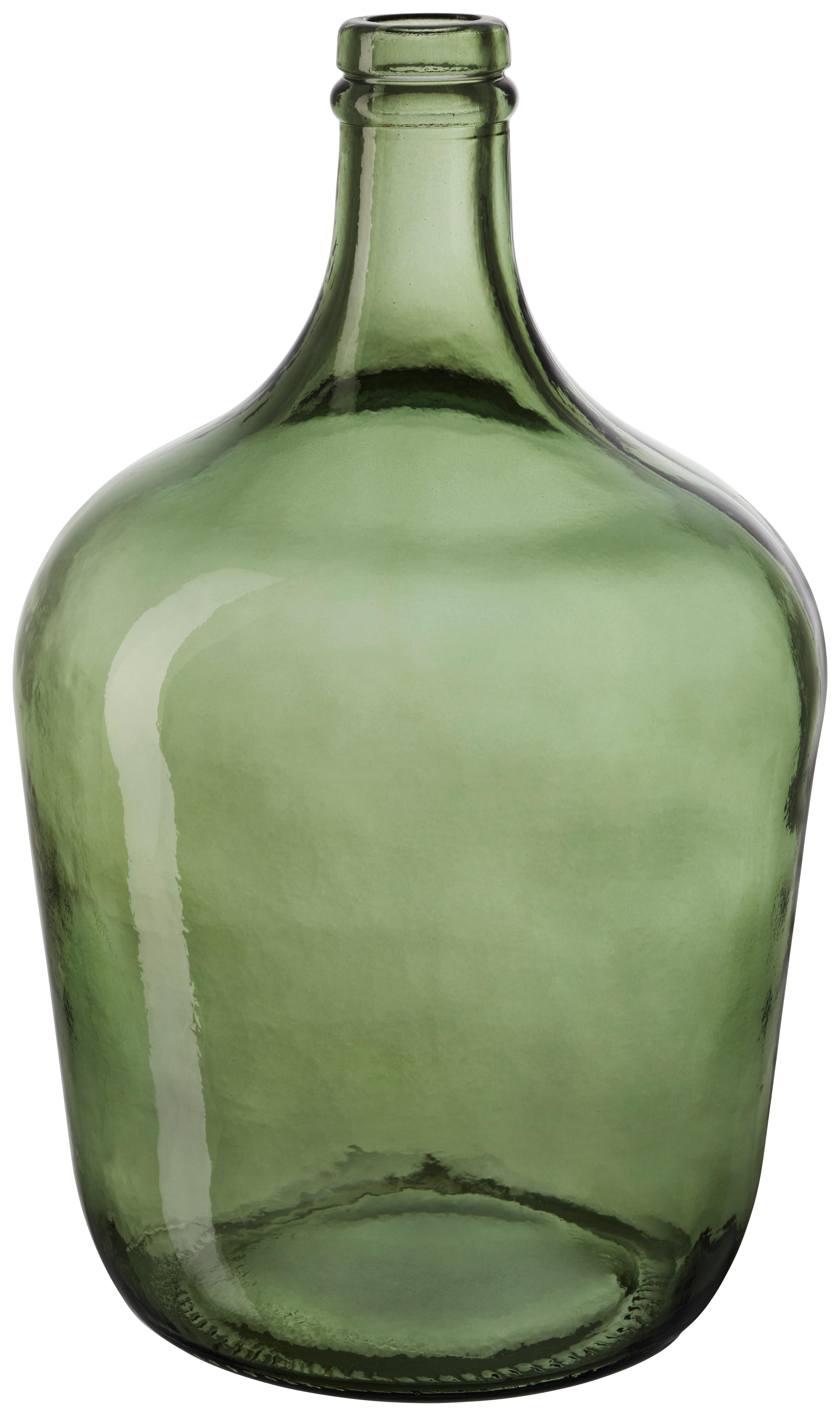 Vaza Garrafa - zelena, steklo (18/30cm) - Premium Living