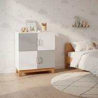 Kinderkommode Danny Weiß/Grau MDF - Silberfarben/Weiß, MODERN, Holz/Holzwerkstoff (60/70/34cm) - Bessagi Kids