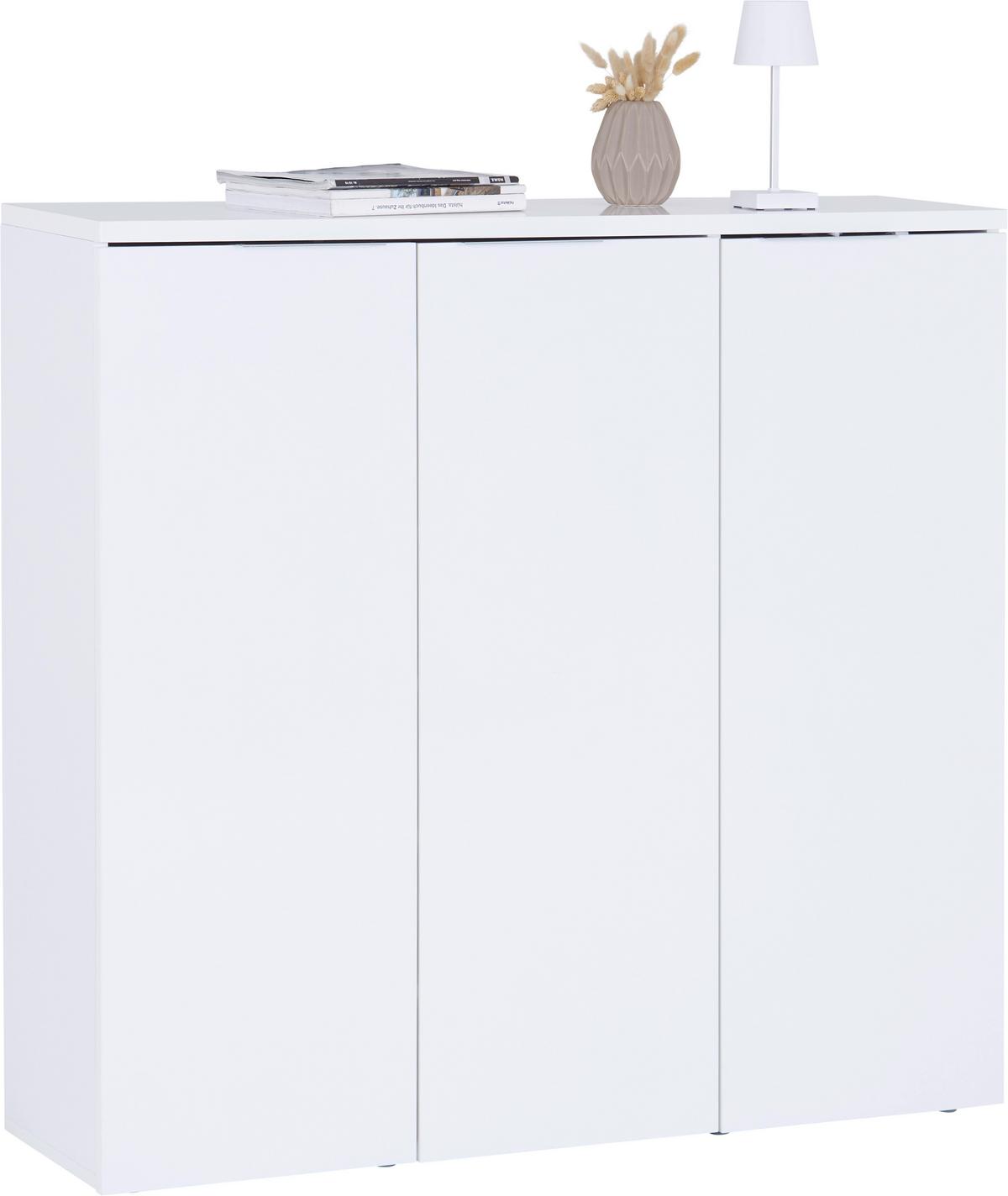 Dulap pentru pantofi SPLIT 2 - alb, Modern, lemn (120/115/34cm) - Modern Living