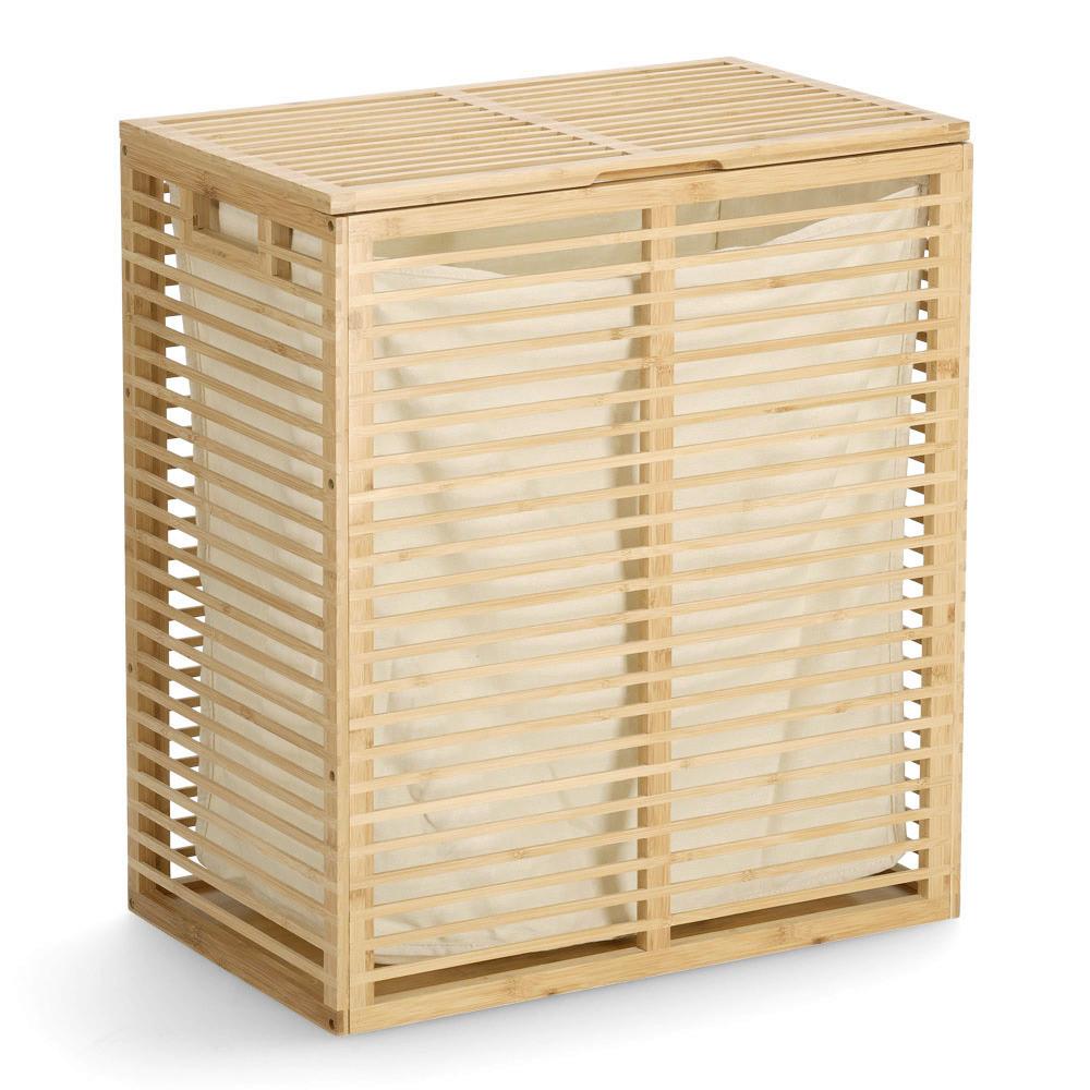 Wäschesammler Naturfarben Bambus - Naturfarben, Basics, Holz (53,5/33/61cm) - Zeller Present