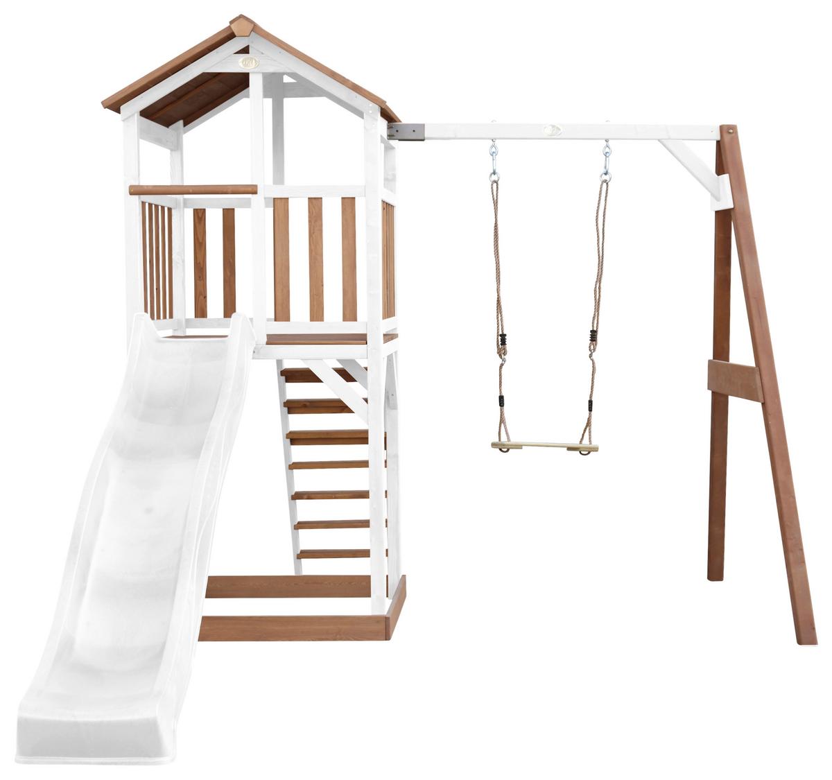 SPIELTURM A025.121.91 - Braun/Weiß, KONVENTIONELL, Holz/Kunststoff (283,6/241,9/349cm) - Ambia Garden