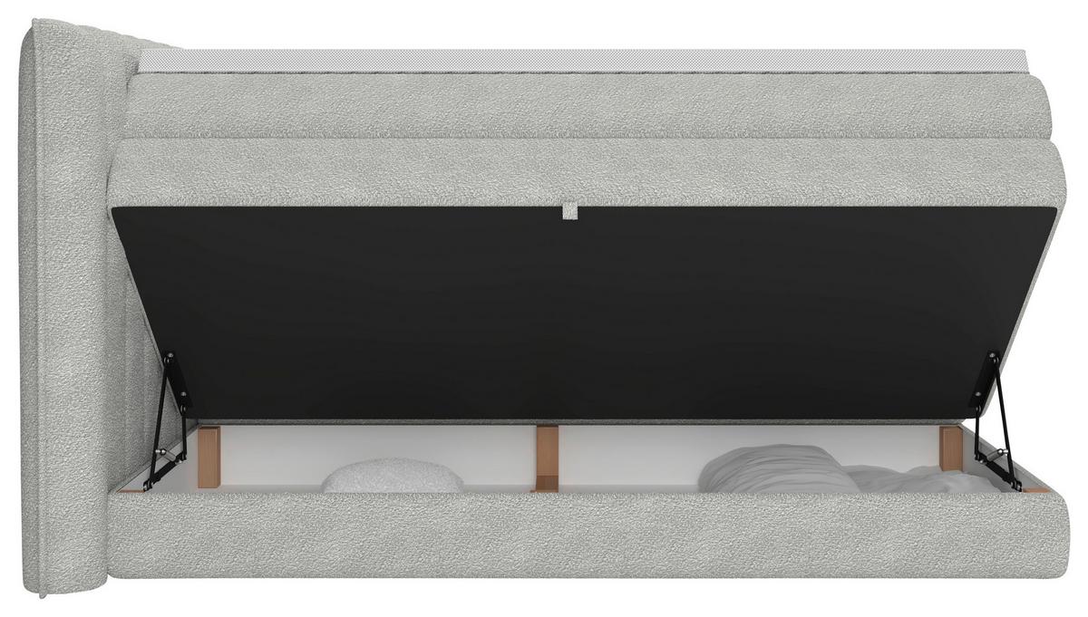 Boxspringbett Lina Hellgrau ca. 200x200cm - Hellgrau, KONVENTIONELL, Holz/Holzwerkstoff (200/200cm) - Premium Living