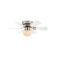 Plafonski Ventilator 0307w Ugo - srebrna, Lajfstajl, staklo/metal (76/28cm)
