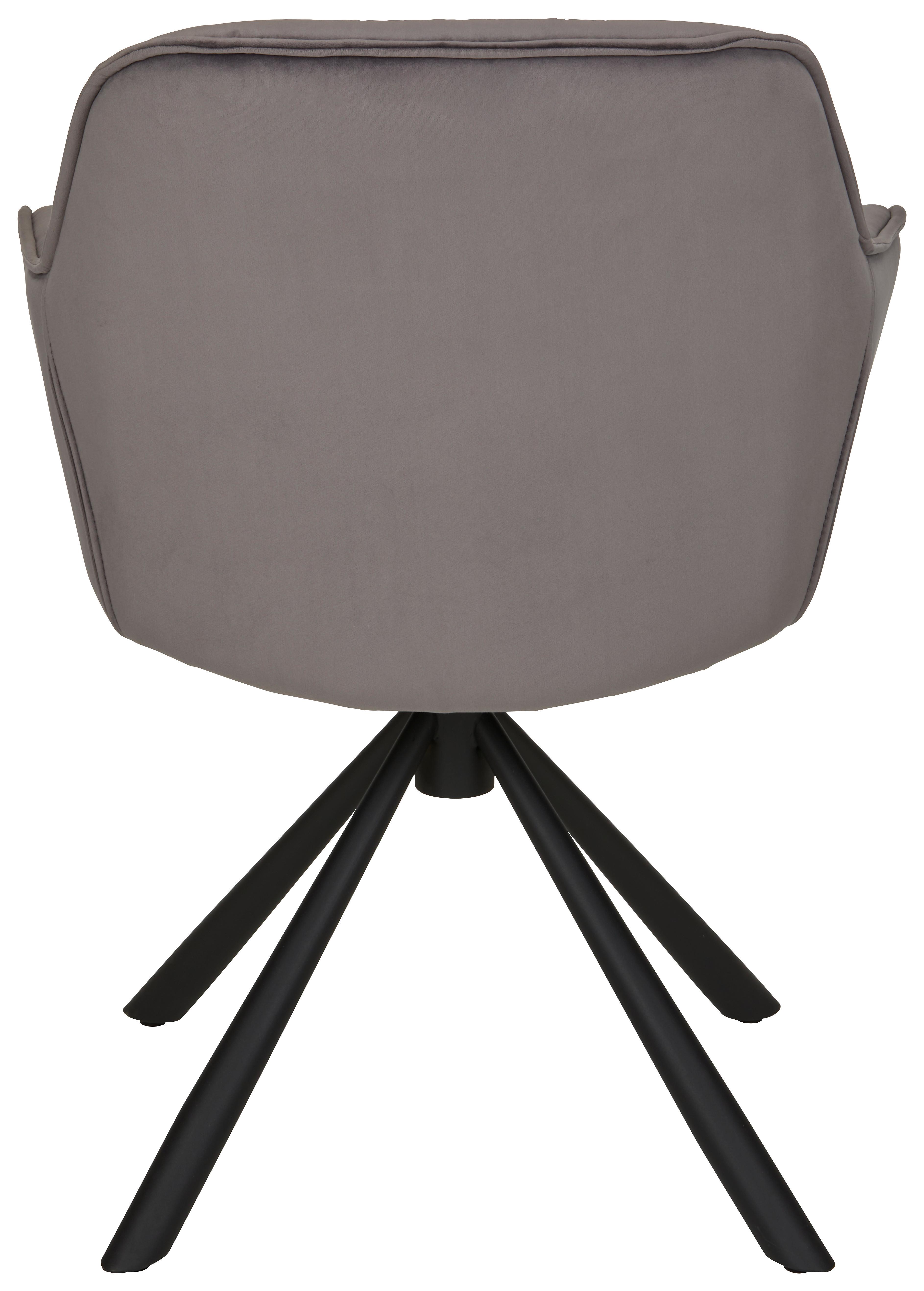 STOL MED ARMSTÖD EILEEN - grå/svart, Lifestyle, metall/textil (68/86/64cm) - Mömax
