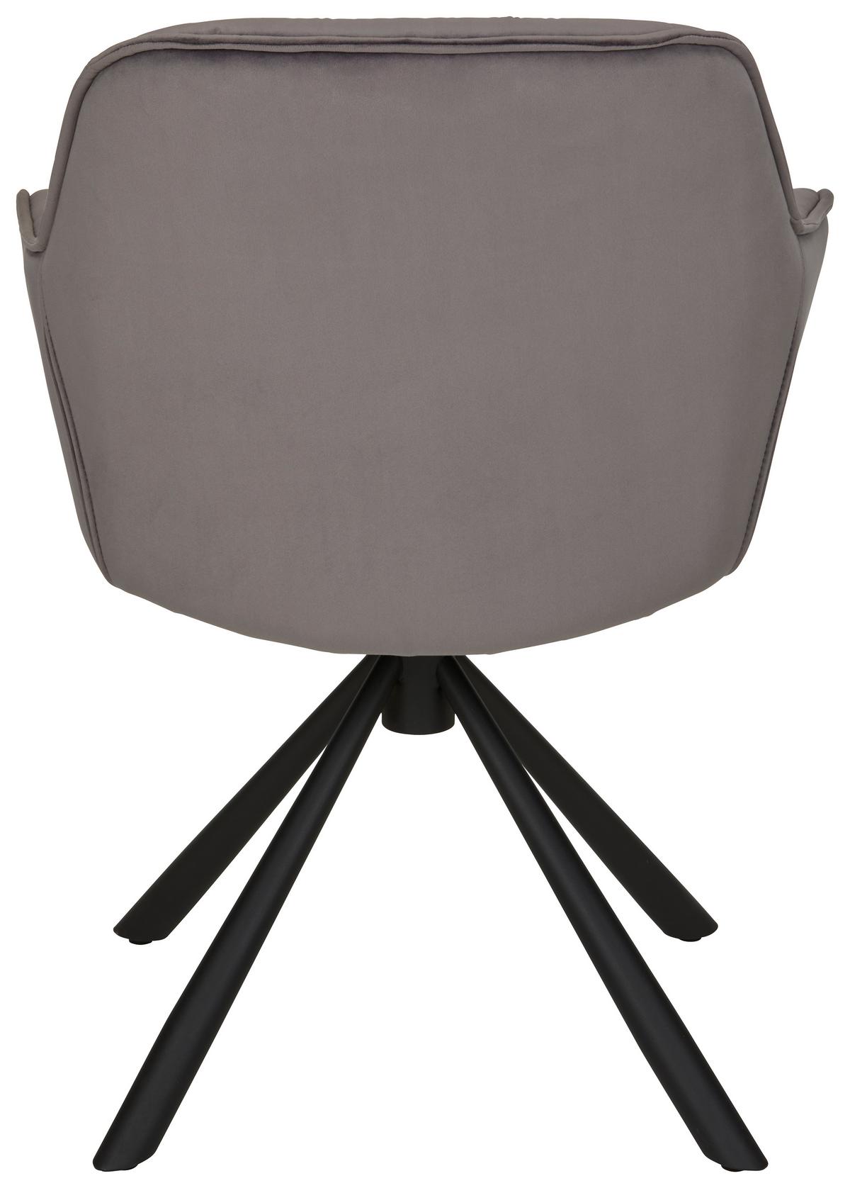 Scaun cu brațe Eileen - negru/gri, Lifestyle, metal/textil (68/86/64cm) - Premium Living