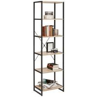 Polica Bono - crna/hrast Sonoma, Moderno, drvni materijal/metal (50/180/35cm) - Modern Living