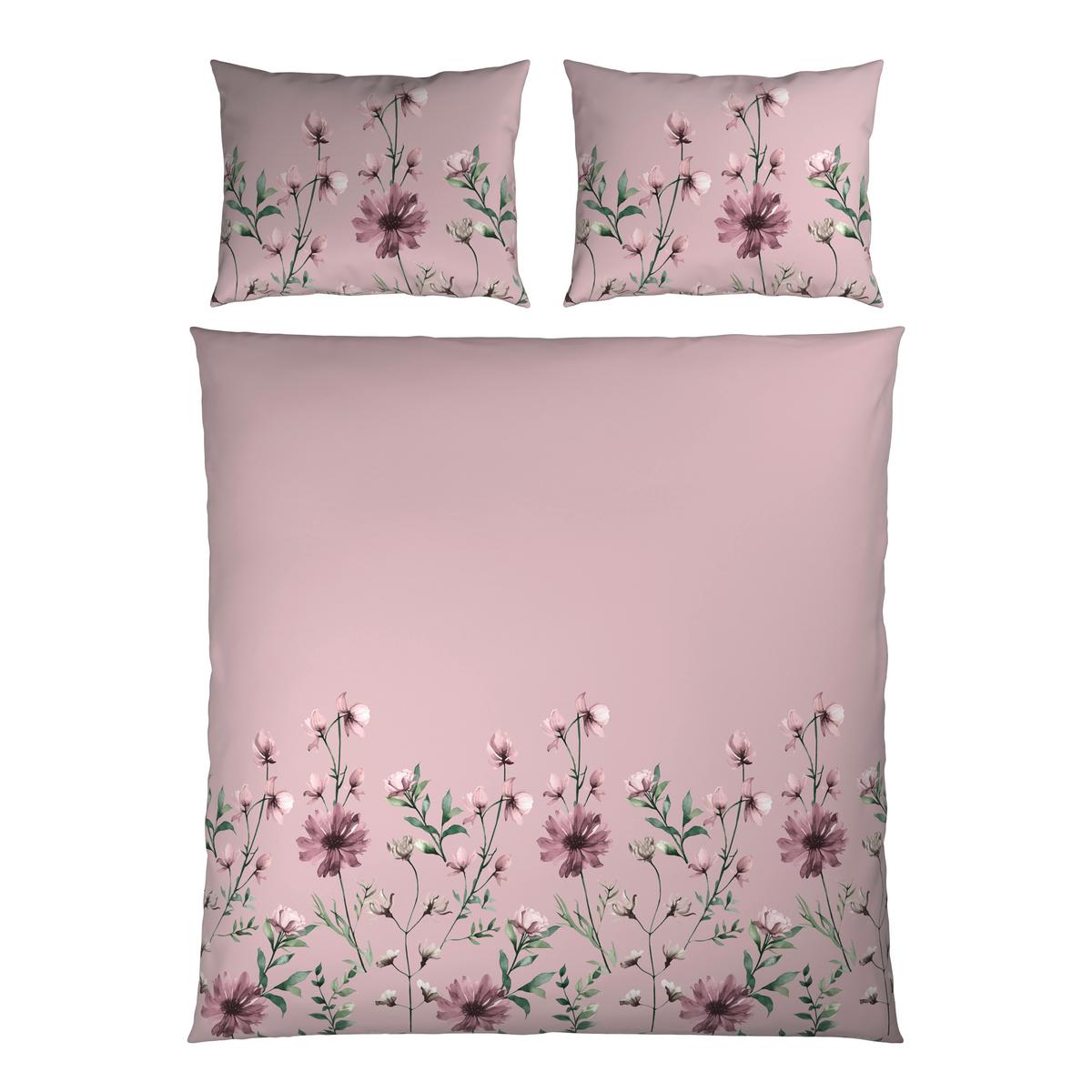 Bettwäsche Wiese XXL Mauve ca. 200x220cm - Mauve, KONVENTIONELL, Textil (200/220cm) - Mömax