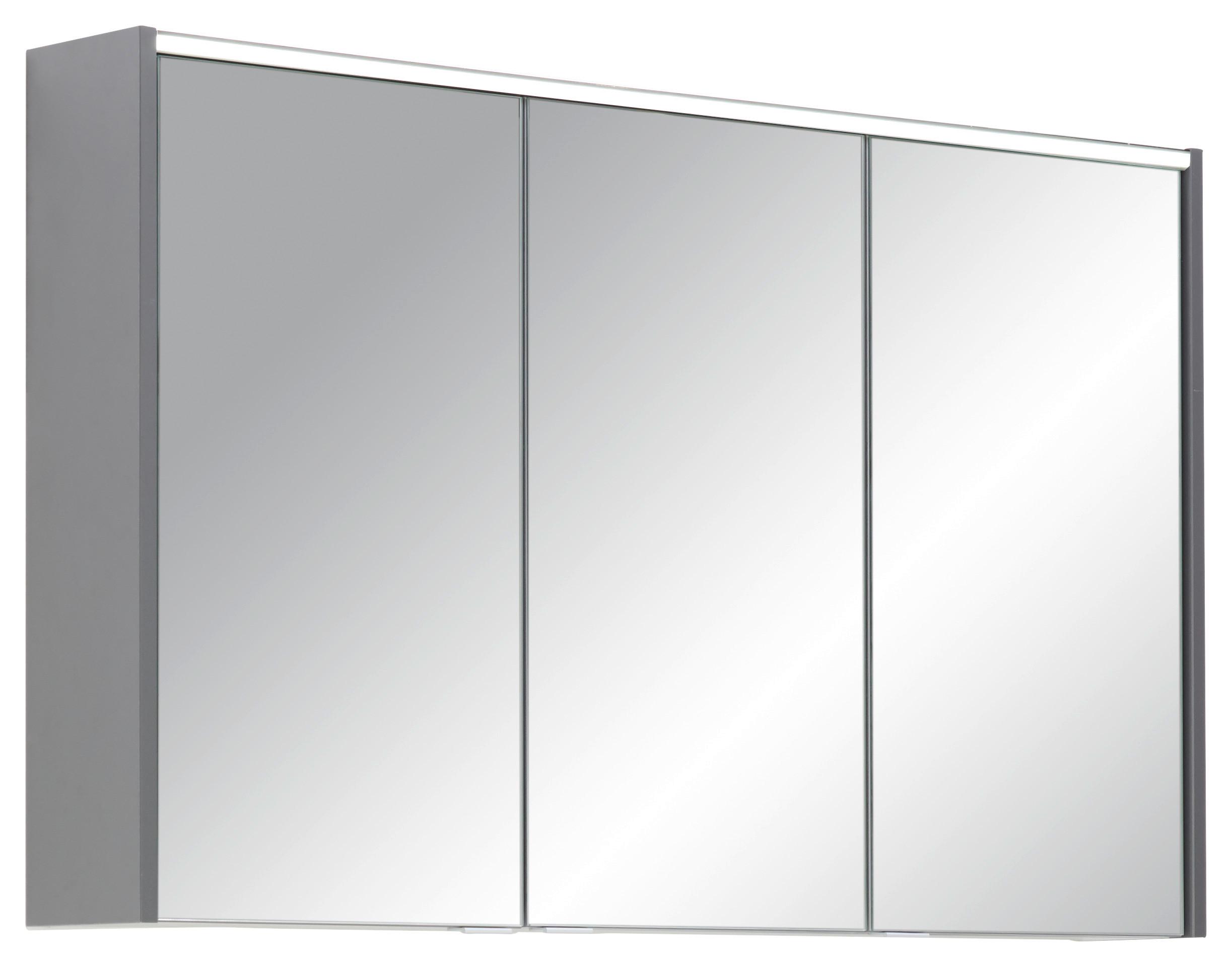 SZAFKA Z LUSTREM LARA - antracytowy/kolor aluminiowy, Modern, materiał drewnopochodny/metal (110/68,3/15cm) - Voleo