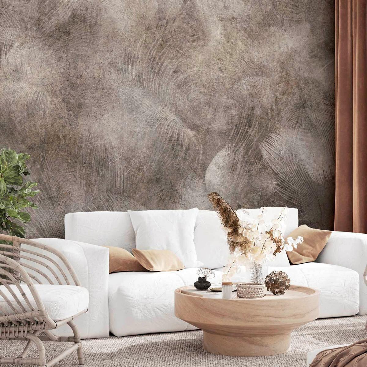 Fototapeta Scattered By The Wind, 400x280cm - barve kapučina/sivobela, Trendi, tekstil (400/280cm) - artgeist