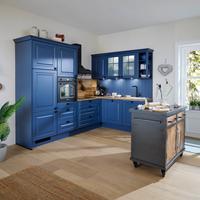 Einbauküche ca. 278,2x186,6cm Blau - Blau, Holzwerkstoff (278,2/186,6cm) - Impuls