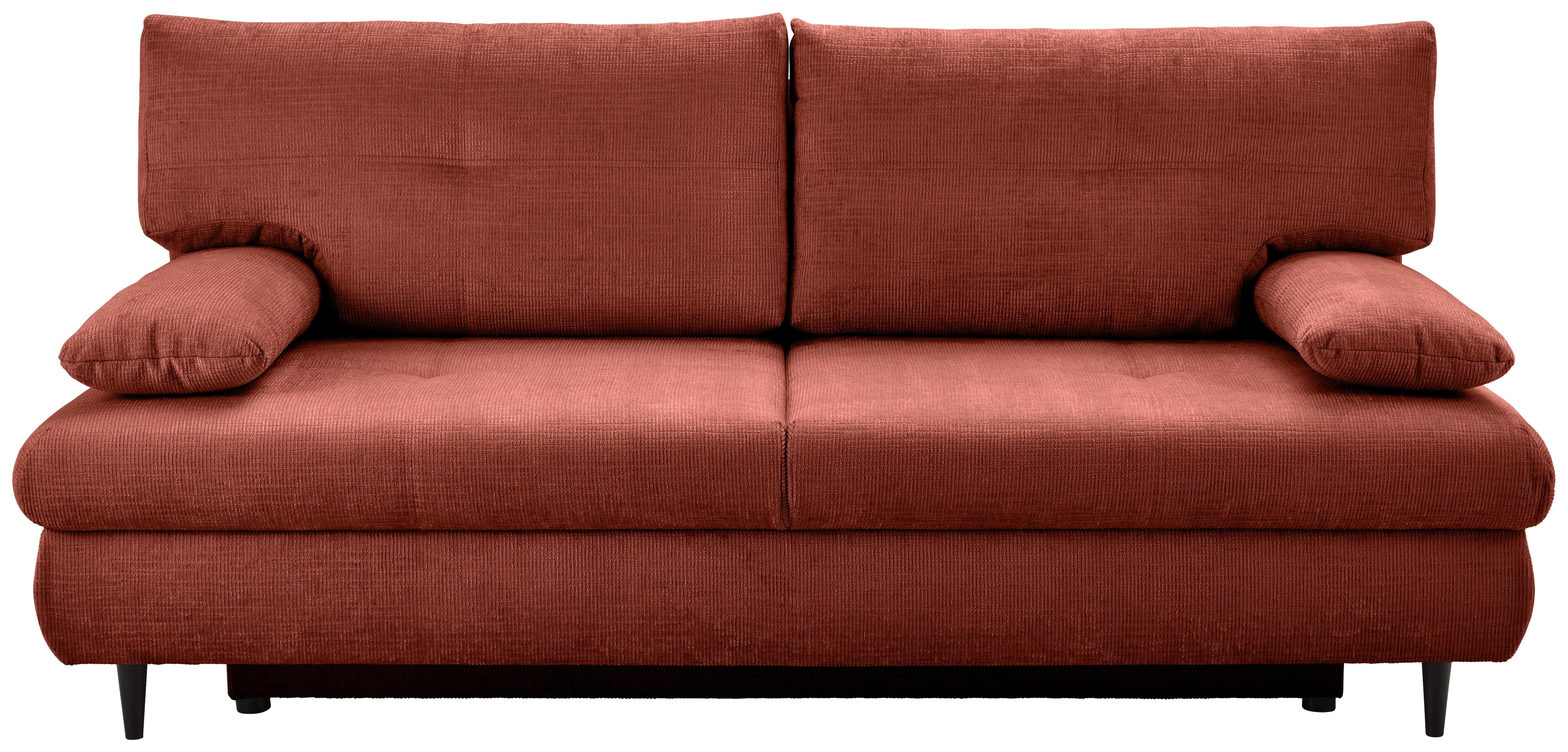 Trosjed Na Razvlačenje Virgo - crna/terakota, Konvencionalno, tekstil/drvo (212/97/105cm) - Modern Living