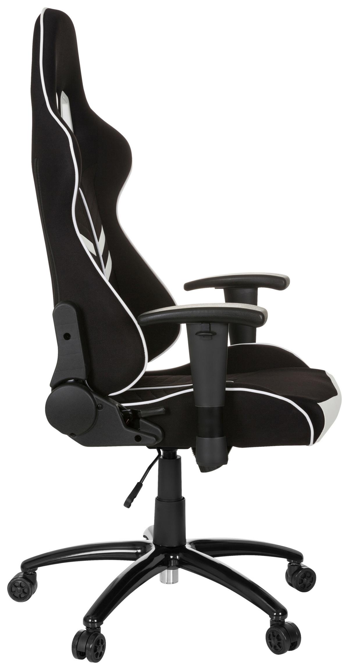 Gaming Stol League Pro I, Črna, Bela - črna/bela, Moderno, kovina/umetna masa (72/138/63cm) - MID.YOU