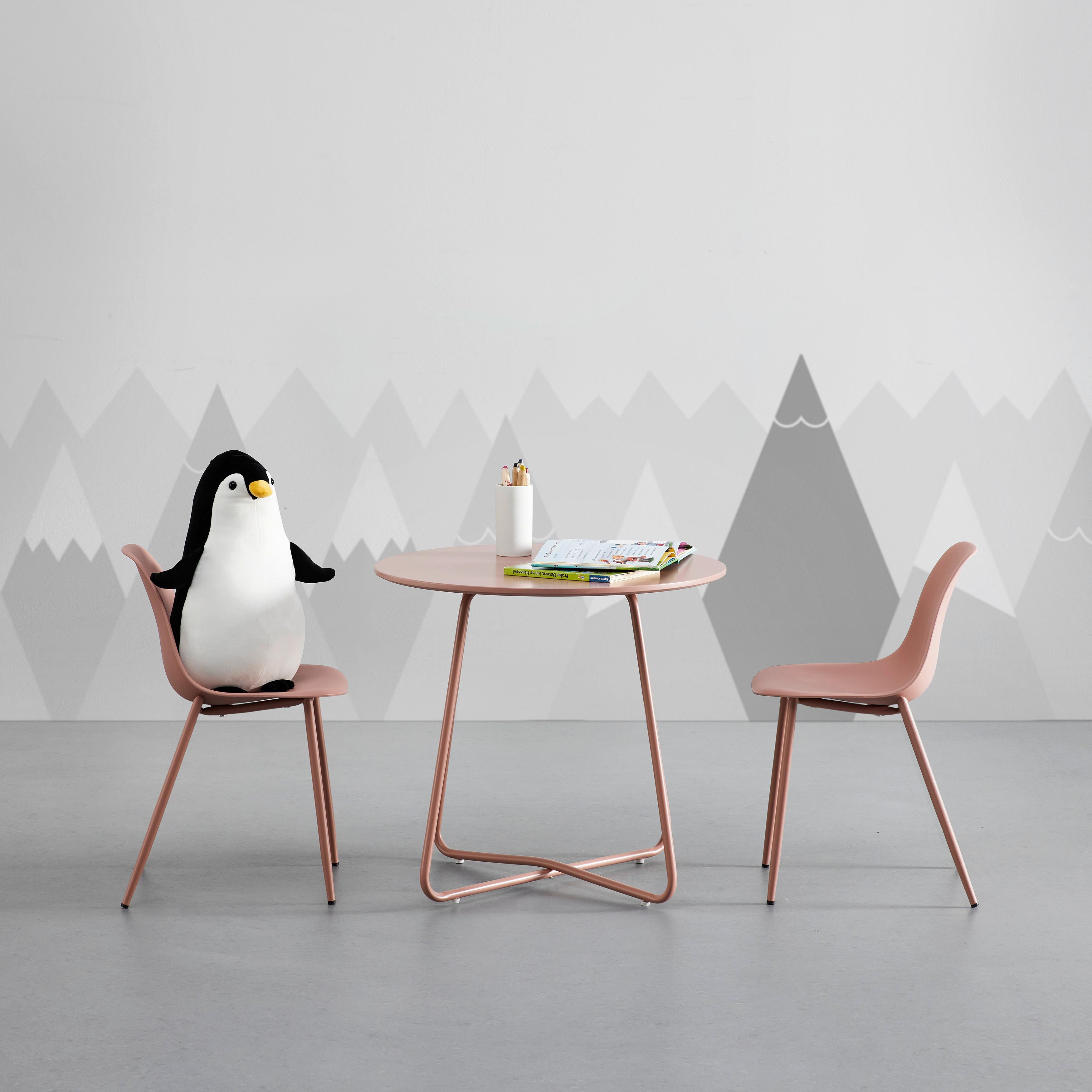 Kindersitzgruppe Casey Rosa Kunststoff/Metall - Rosa, MODERN, Kunststoff/Metall (60/56/60cm) - Bessagi Kids