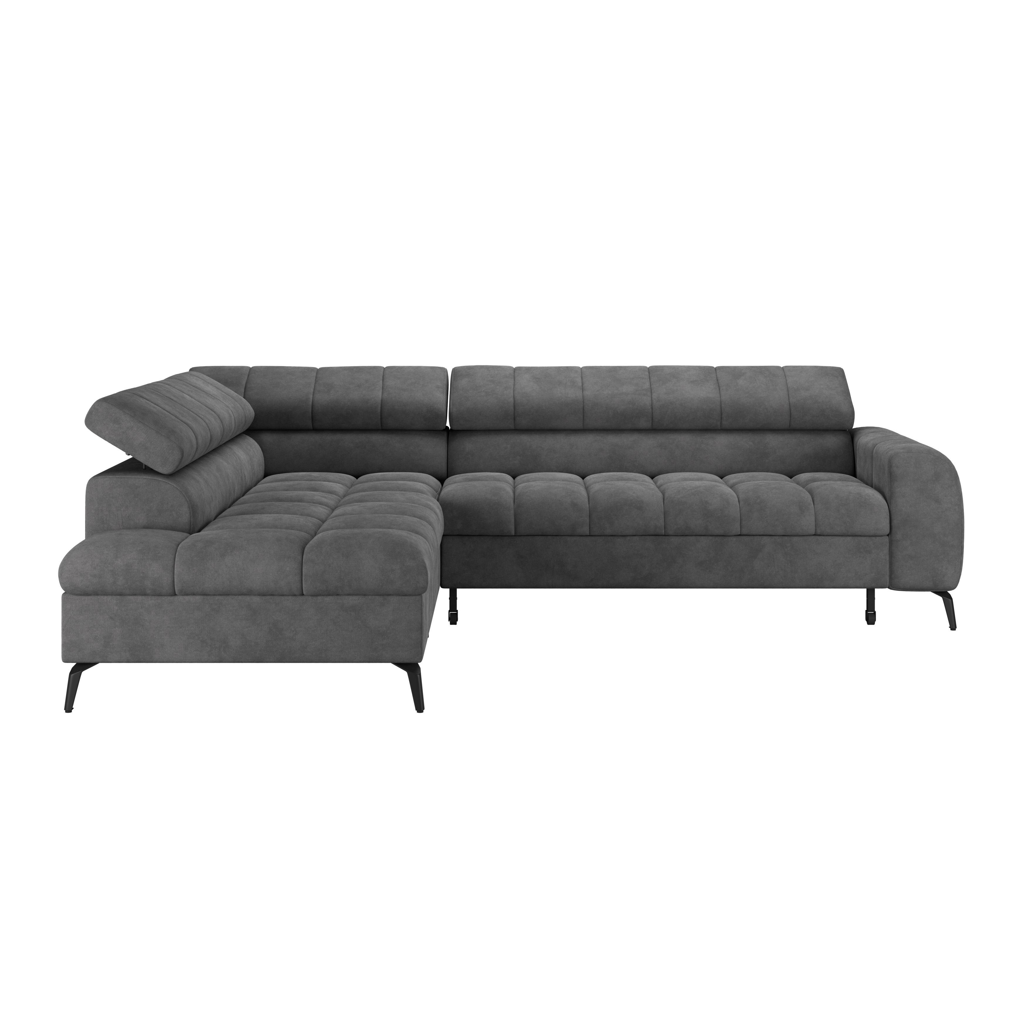 Kutna Garnitura Volf - tamno siva/crna, Trend, tekstil/metal (203/261cm)