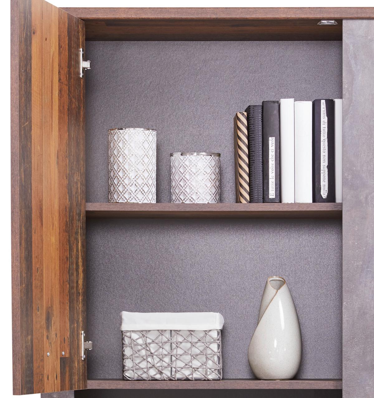 Ormar Ontario - boje hrasta/tamno siva, Trend, drvni materijal/plastika (71,4/200/41,5cm) - Modern Living