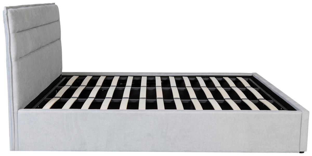 Polsterbett Sienna Hellgrau ca. 180x200cm - Hellgrau/Schwarz, LIFESTYLE, Holz/Kunststoff (180/200cm) - Based