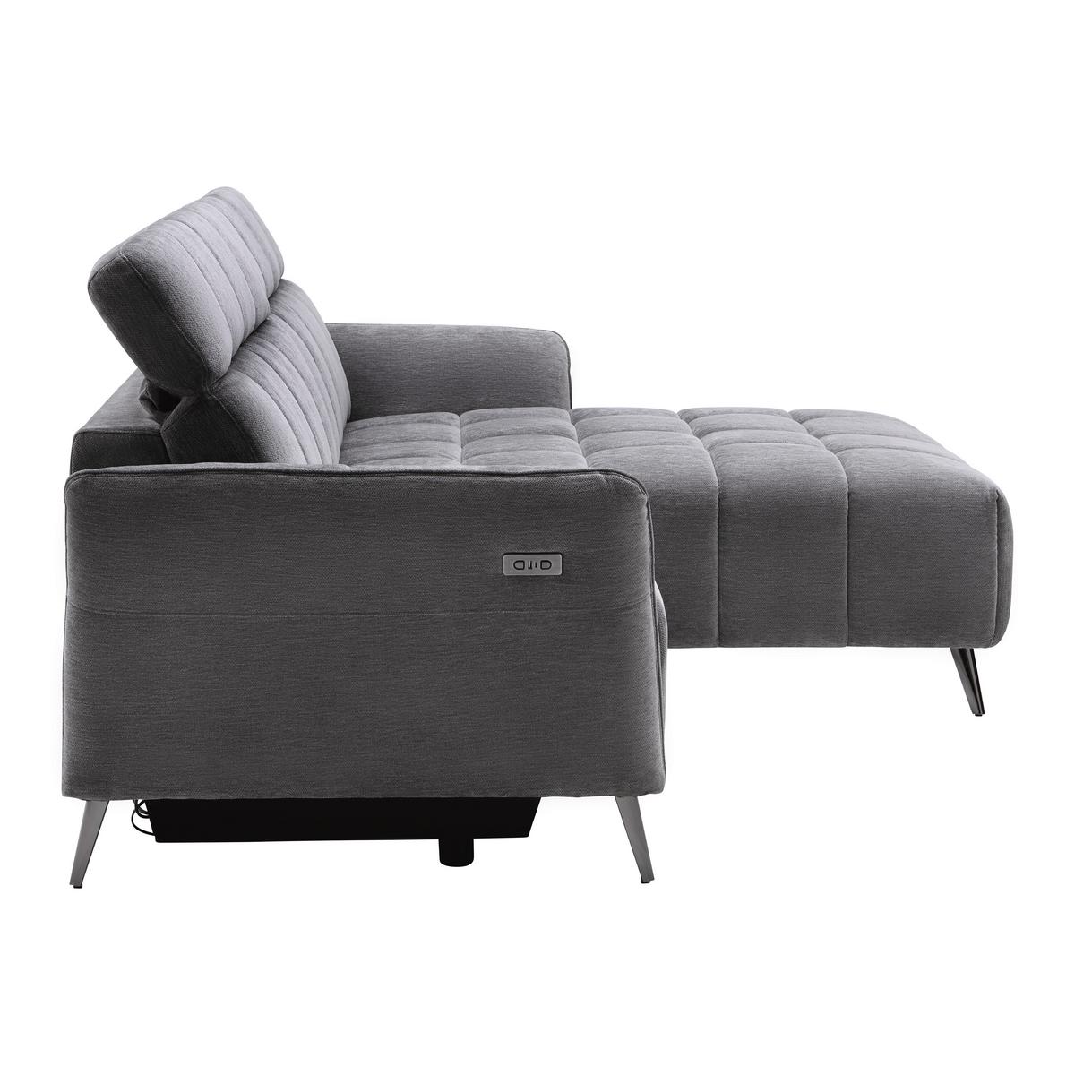Ecksofa Pisa Anthrazit - Anthrazit/Schwarzchrom, MODERN, Holz/Textil (248/173cm) - Mömax