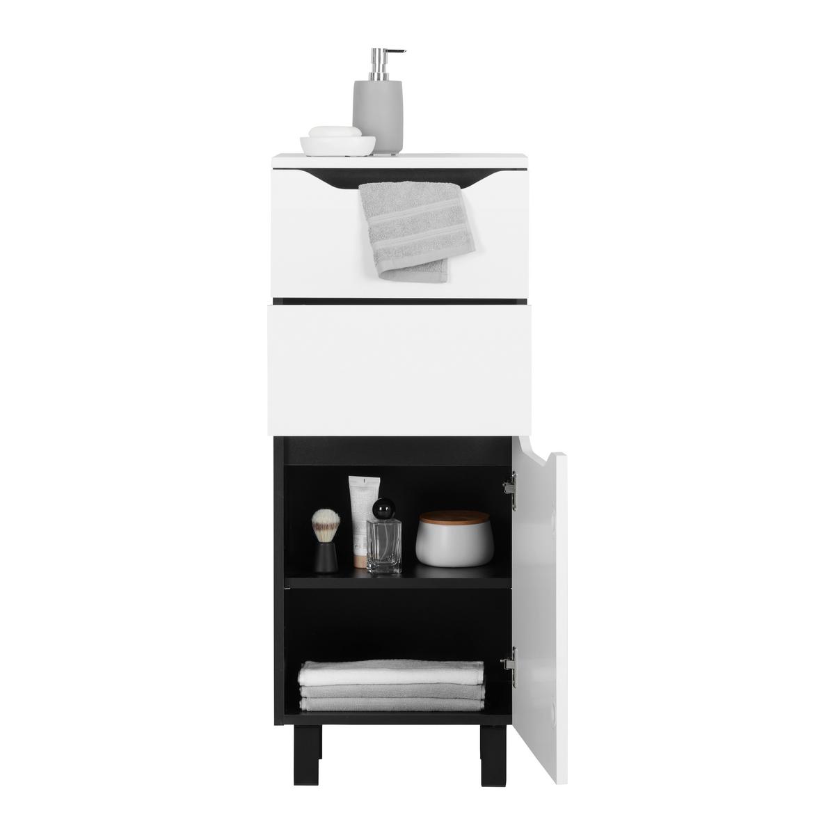 meuble bas in Schwarz/Weiß - noir/blanc, Modern, matériau de bois (40/100/30cm) - Mömax