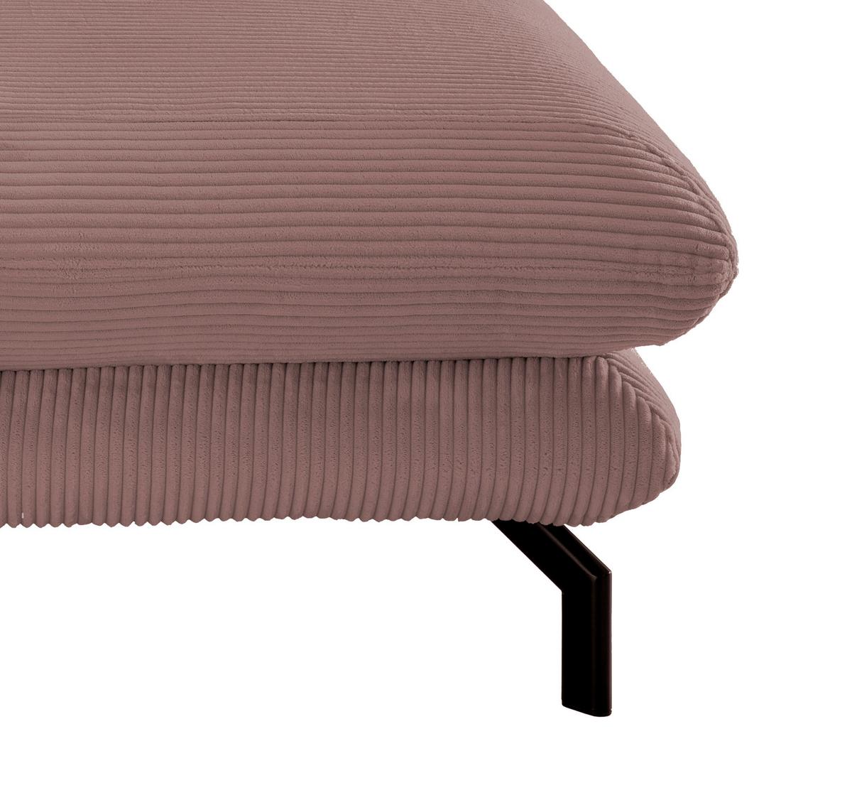 Relaxsessel Lava Rosa Cord - Schwarz/Rosa, MODERN, Textil/Metall (111/101/167cm) - Livetastic