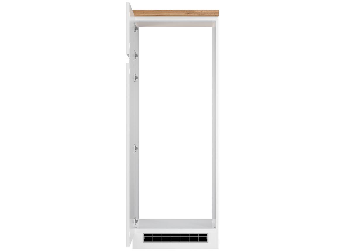 Geräteumbauschrank Monza ca. 60x166 cm Weiß/Eiche - Weiß Hochglanz/Eiche Wotan, LIFESTYLE, Holzwerkstoff (60/166/60cm) - Held