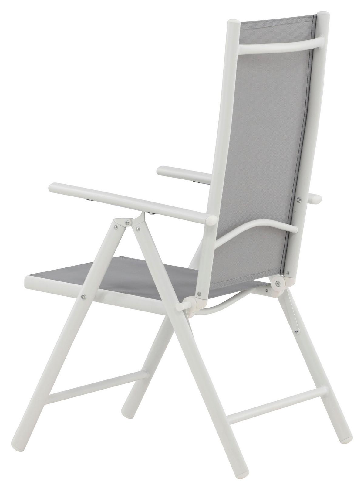 Gartenstuhl 2er-Set Break ca. 55x108 cm Grau/Weiß - Weiß/Grau, KONVENTIONELL, Textil/Metall (55/108/62cm) - Gardenson