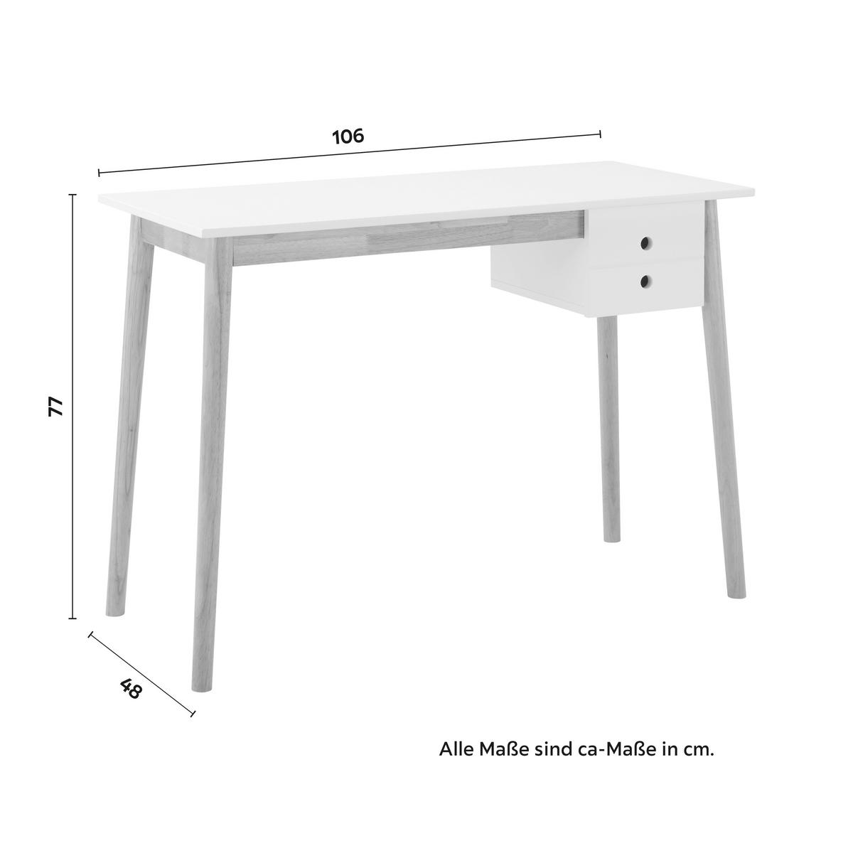 BIURKO MELANIE - kolor naturalny/biały, Modern, drewno (106/48/77cm) - Bessagi Home