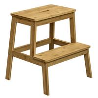 Taburet cu treaptă Peter - maro, Modern, lemn (43/47/42,5cm) - Modern Living