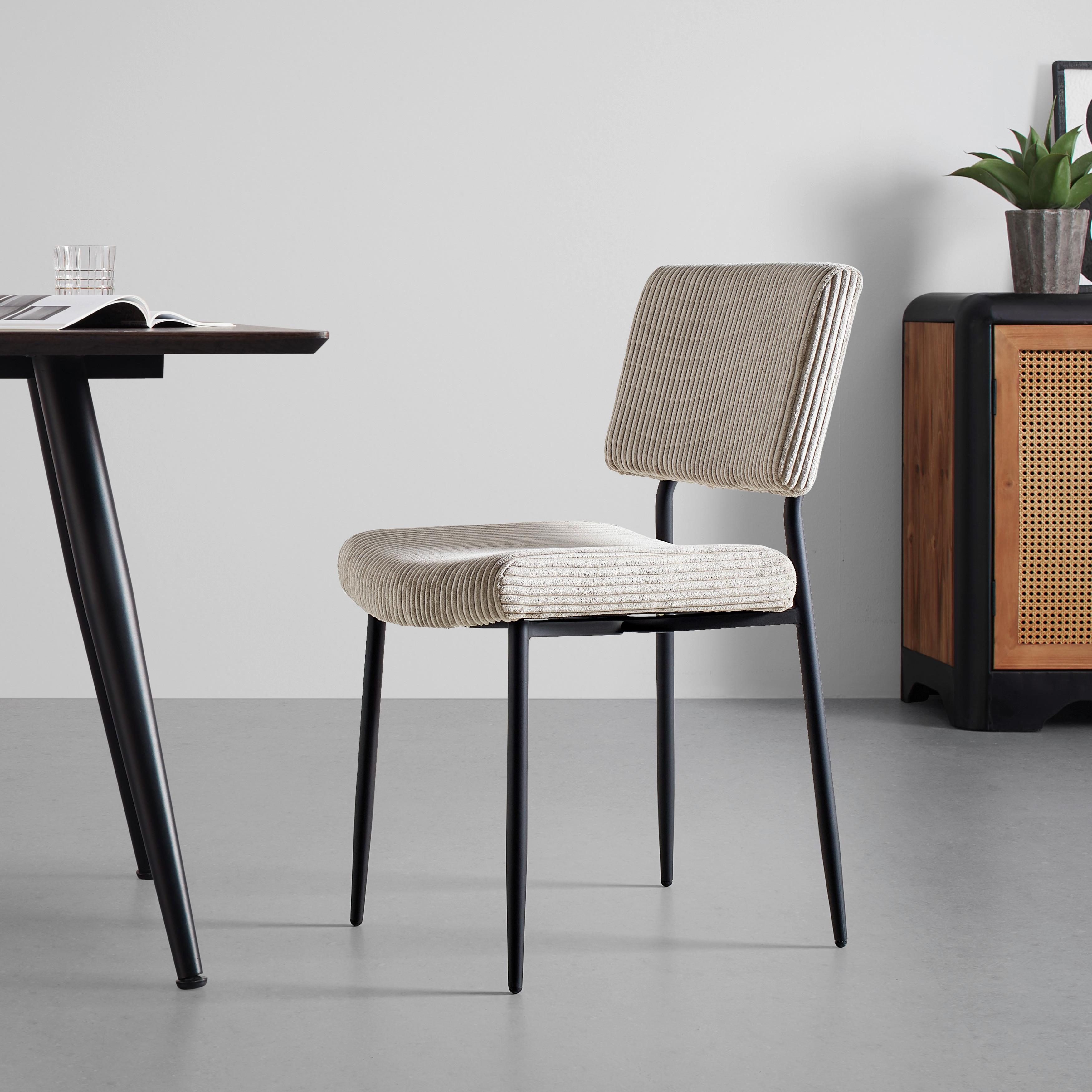 STOL ELIA - beige/svart, Modern, metall/trä (56/85/47cm) - Bessagi Home