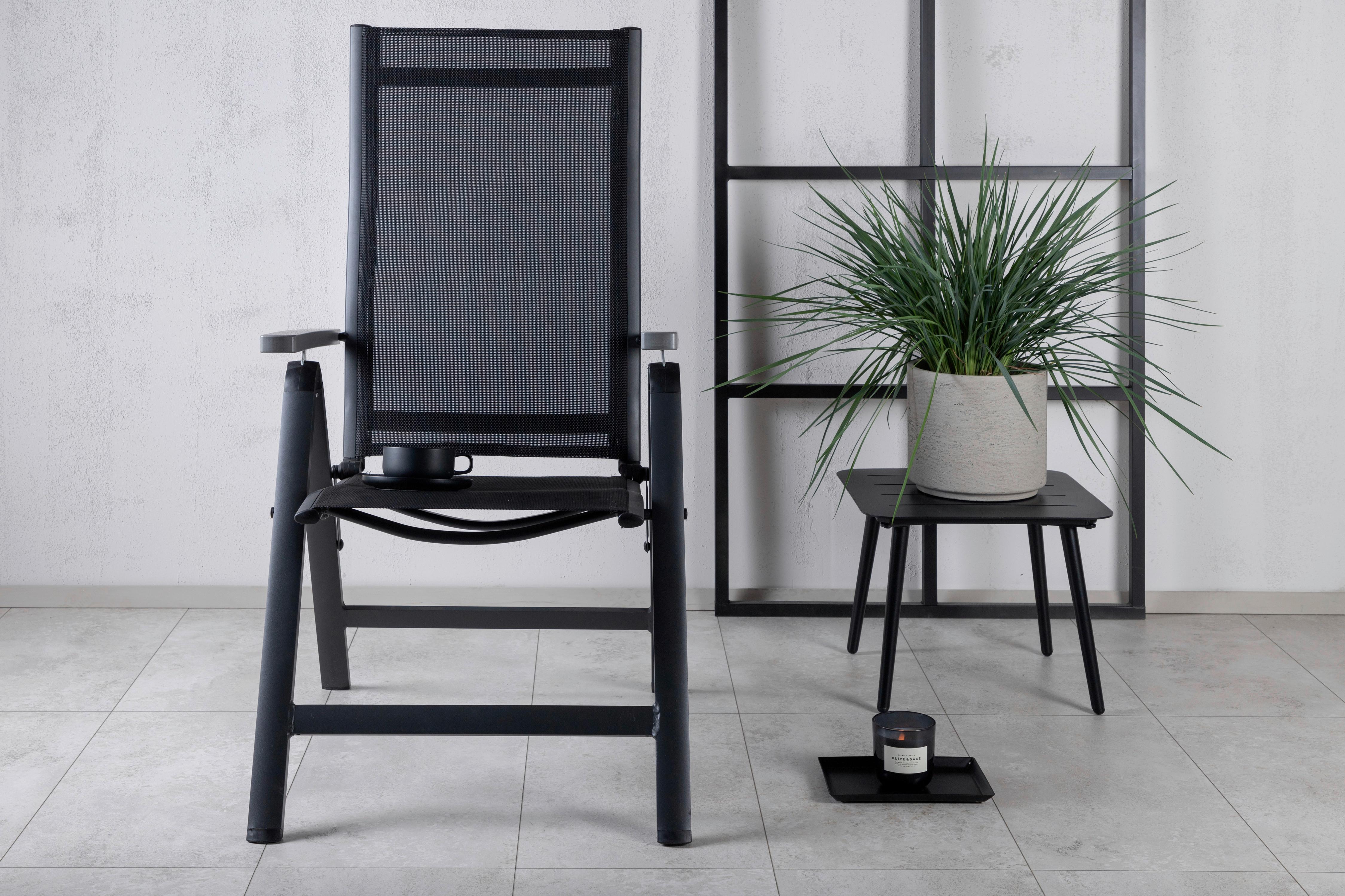 Gartensessel-2er Set Albany ca. 59x109x67 cm Schwarz - Schwarz, KONVENTIONELL, Metall (59/109,5/67cm) - Gardenson