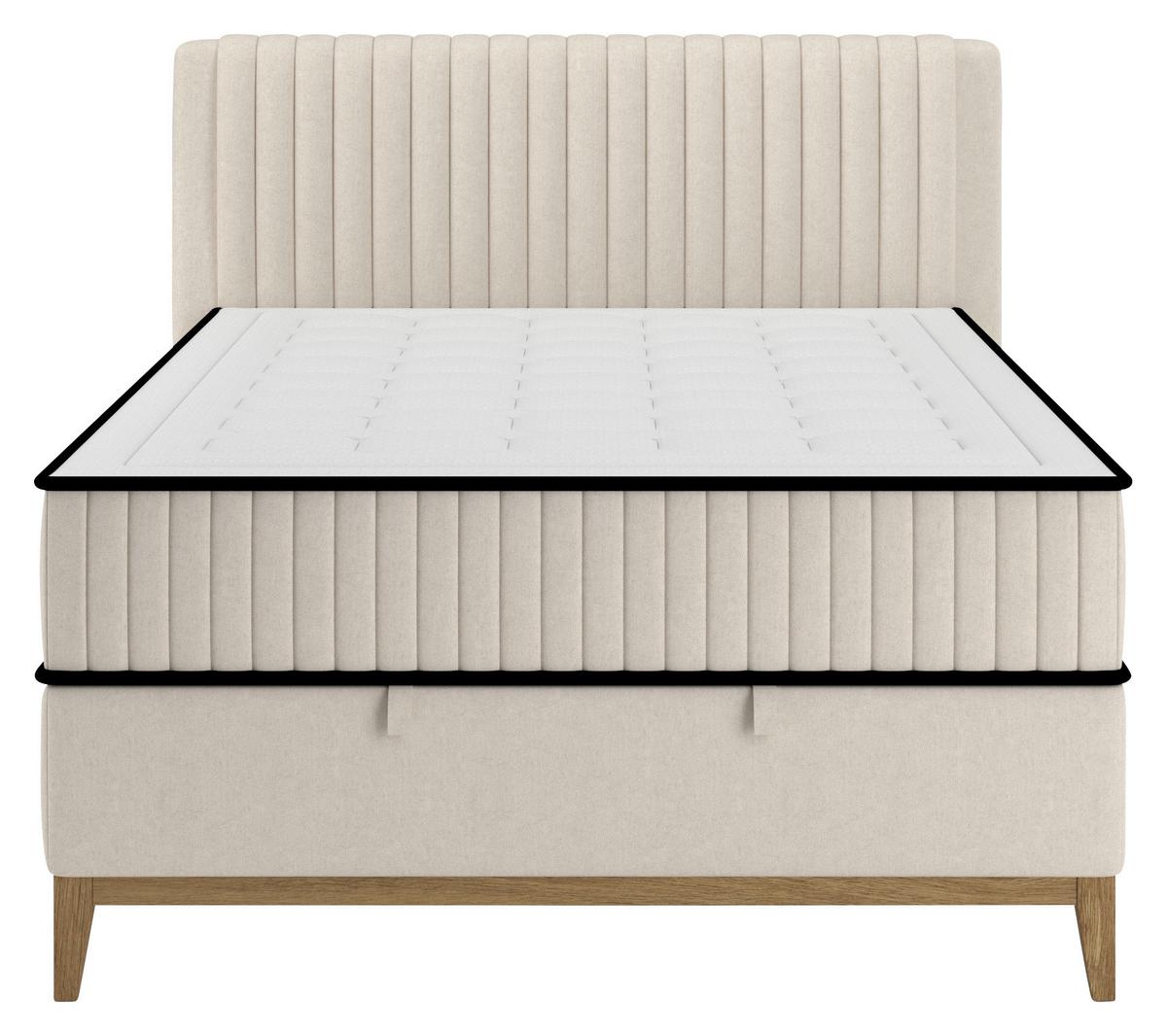 Bett Elena Creme ca. 120x200cm - Creme, KONVENTIONELL, Holz/Holzwerkstoff (120/200cm) - Sembella