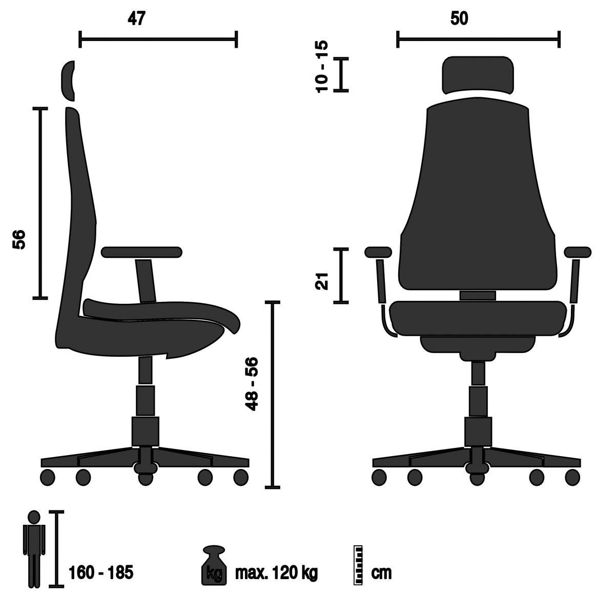 Pisarniški Stol Ri-cover, Črna - črna, Moderno, umetna masa/tekstil (66cm) - MID.YOU
