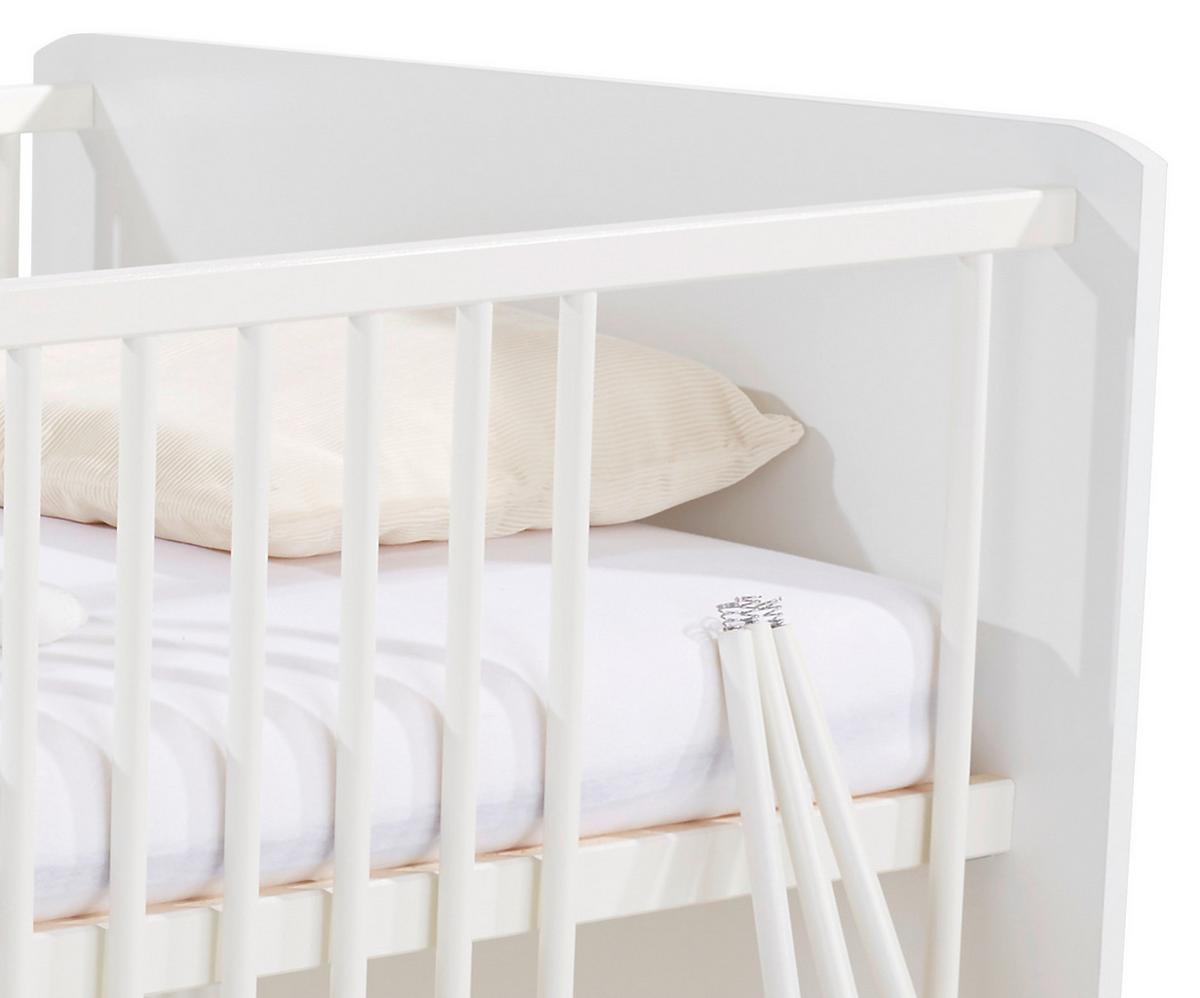 Pătuţ cu grilaj Star - alb, Konventionell, lemn/material pe bază de lemn (70/140cm)