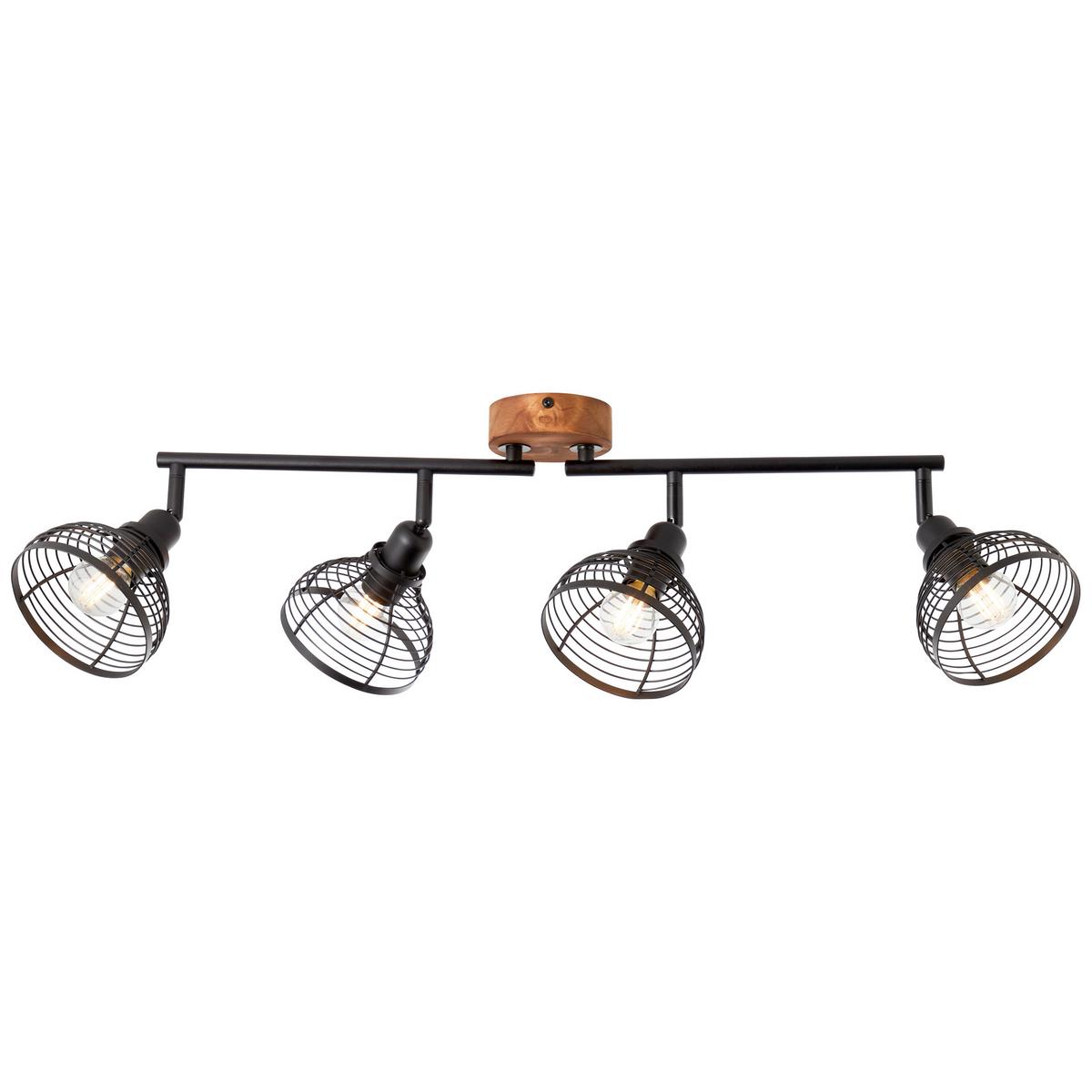 Strahler Avia Braun/Schwarz max. 40 Watt - Schwarz/Braun, Natur, Holz/Metall (22/70/12cm) - Brilliant