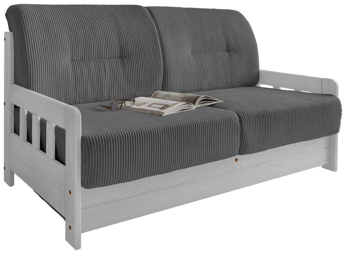 Schlafsofa Camino Holzkorpus Grau - Weiß/Grau, MODERN, Holz/Textil (154/88/90cm) - Livetastic