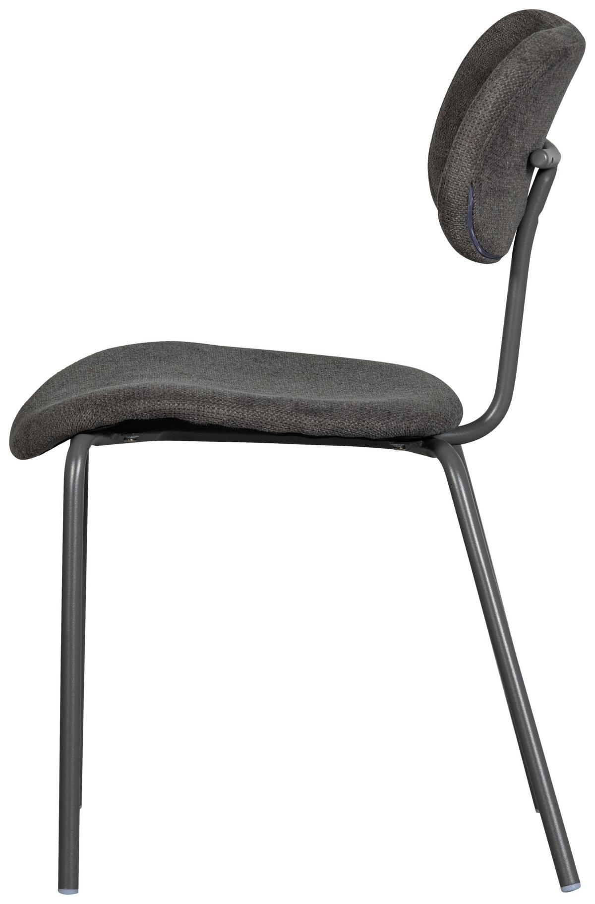 Stuhl-Set Link Braun/Grau B: 54cm - Schwarz/Braun, MODERN, Textil/Metall (54/78/45cm) - Livetastic