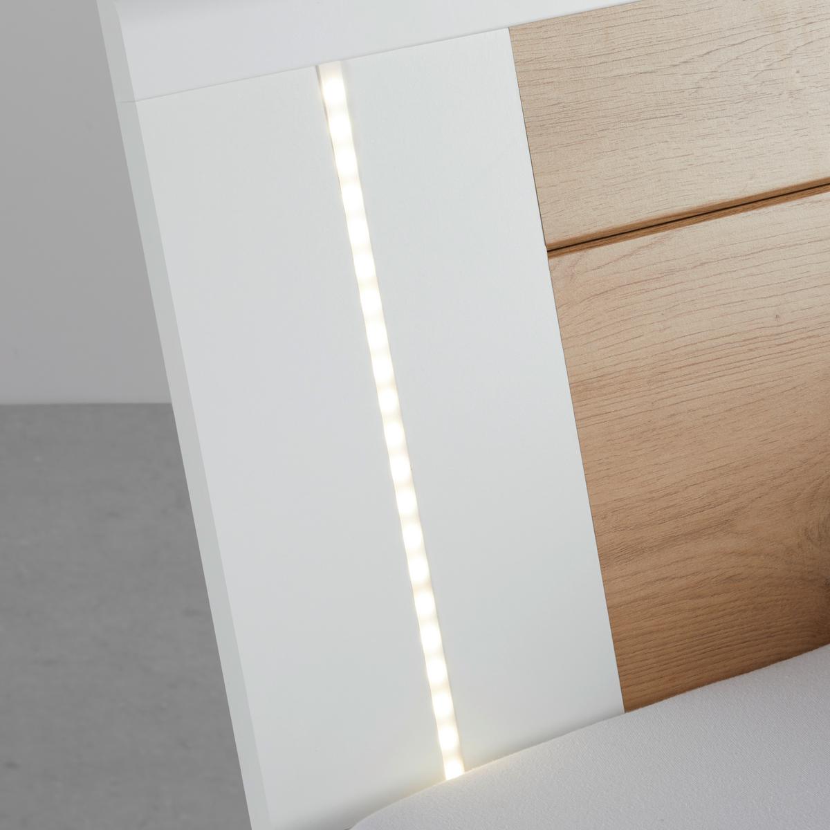 Stauraumbett in Weiß/Eichefarben - Weiß/Eiche Artisan, KONVENTIONELL, Holzwerkstoff (160/200cm) - Mömax