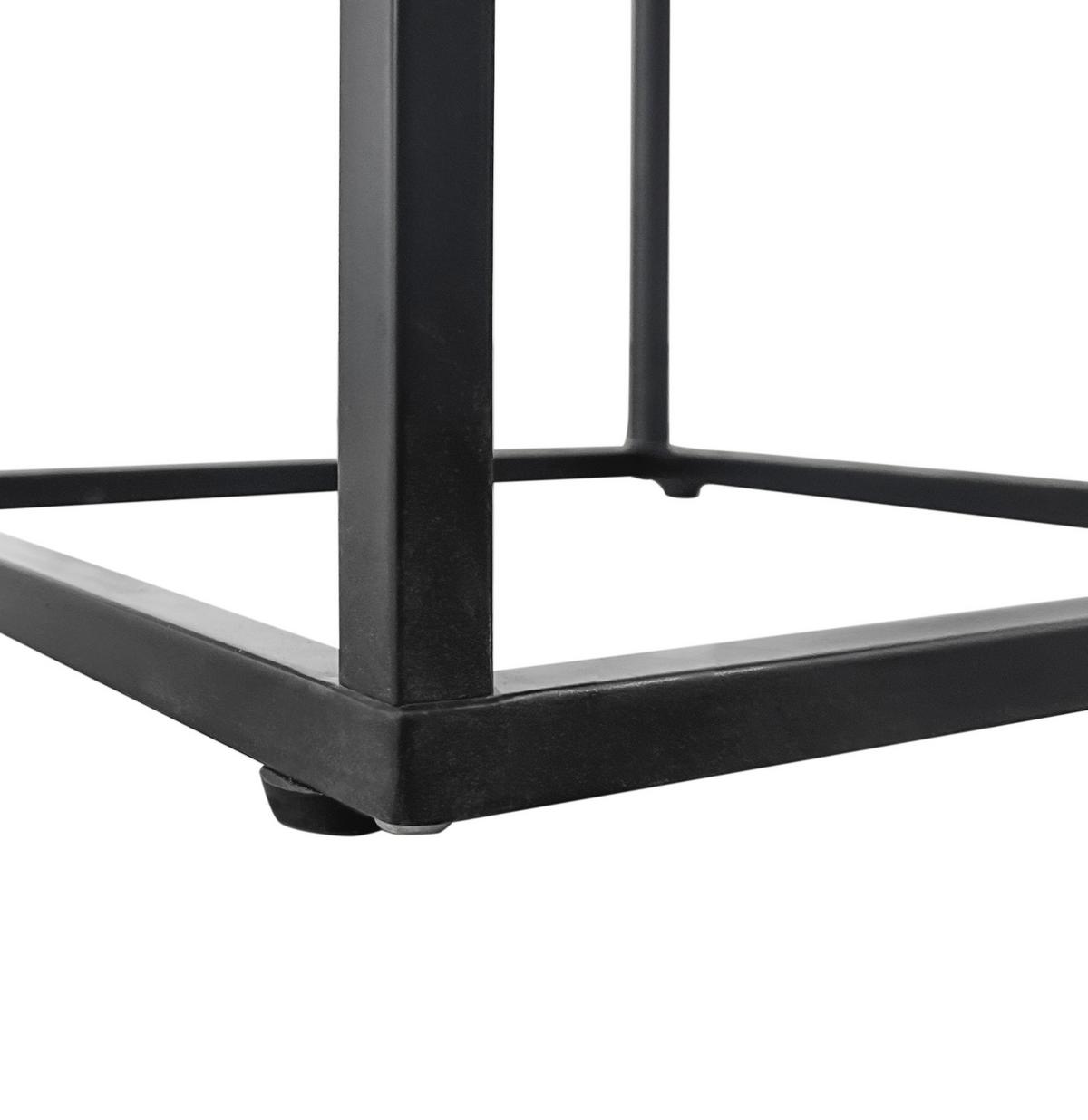 Măsuță auxiliară NOAH - culoare lemn stejar/negru, Modern, sticlă/metal (40/62/40cm) - Modern Living