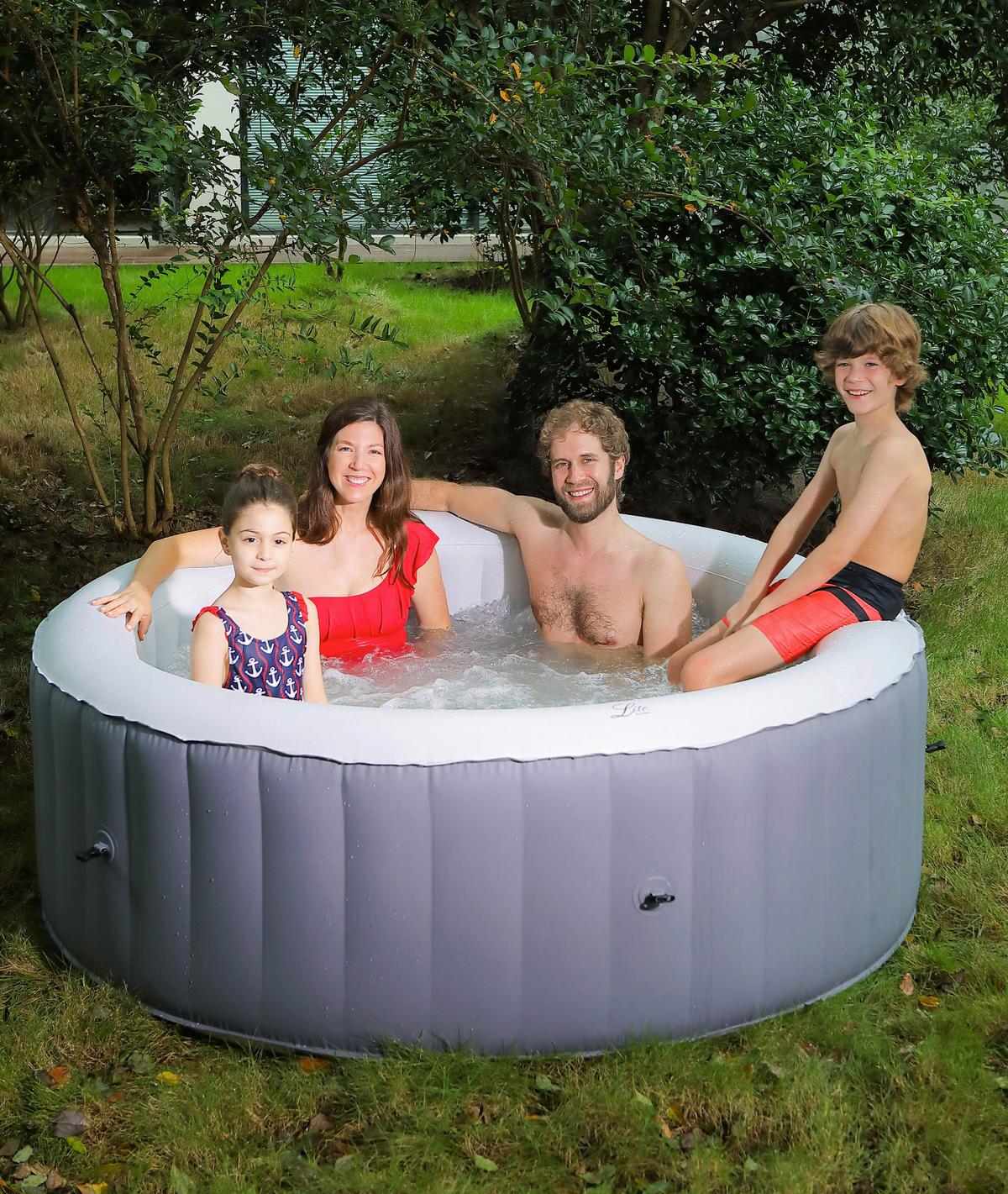 Whirlpool Oslo Grau Ø ca. 180cm - Grau, KONVENTIONELL, Kunststoff (180/70cm)