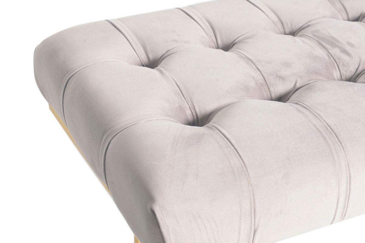 Hockerbank Parity Taupe Samt - Taupe/Goldfarben, Design, Kunststoff/Metall (47/48/100cm) - Kayoom
