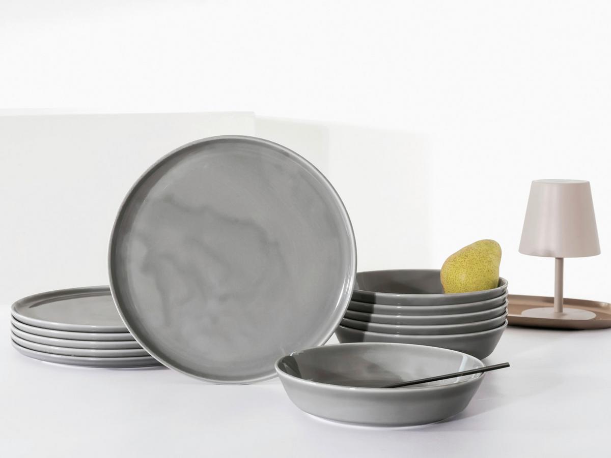 Tafelservice Chef Collection Grau, 12-teilig - Grau, Basics, Keramik - Creatable